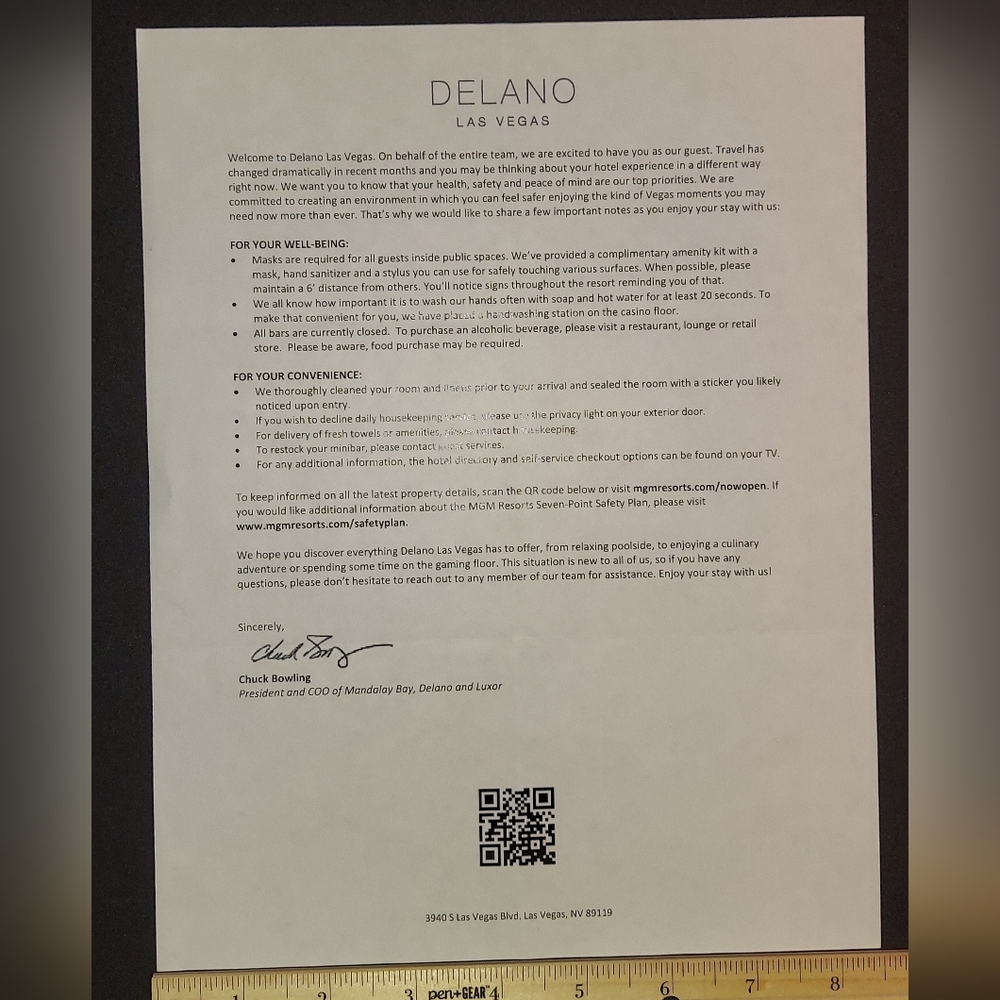 Official Delano Casino & Hotel of Las Vegas, Nevada Health Information (2020)